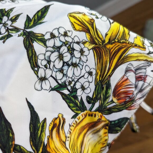 NWT Cupshe Women Two Piece Swimsuit Large Green White Floral Bikini Tie Adjust - Picture 3 of 5